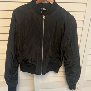H&M Sleek Black Bomber Jacket